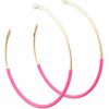 Gameday * | New Golden Stella Earrings Half Color Coated Hoops