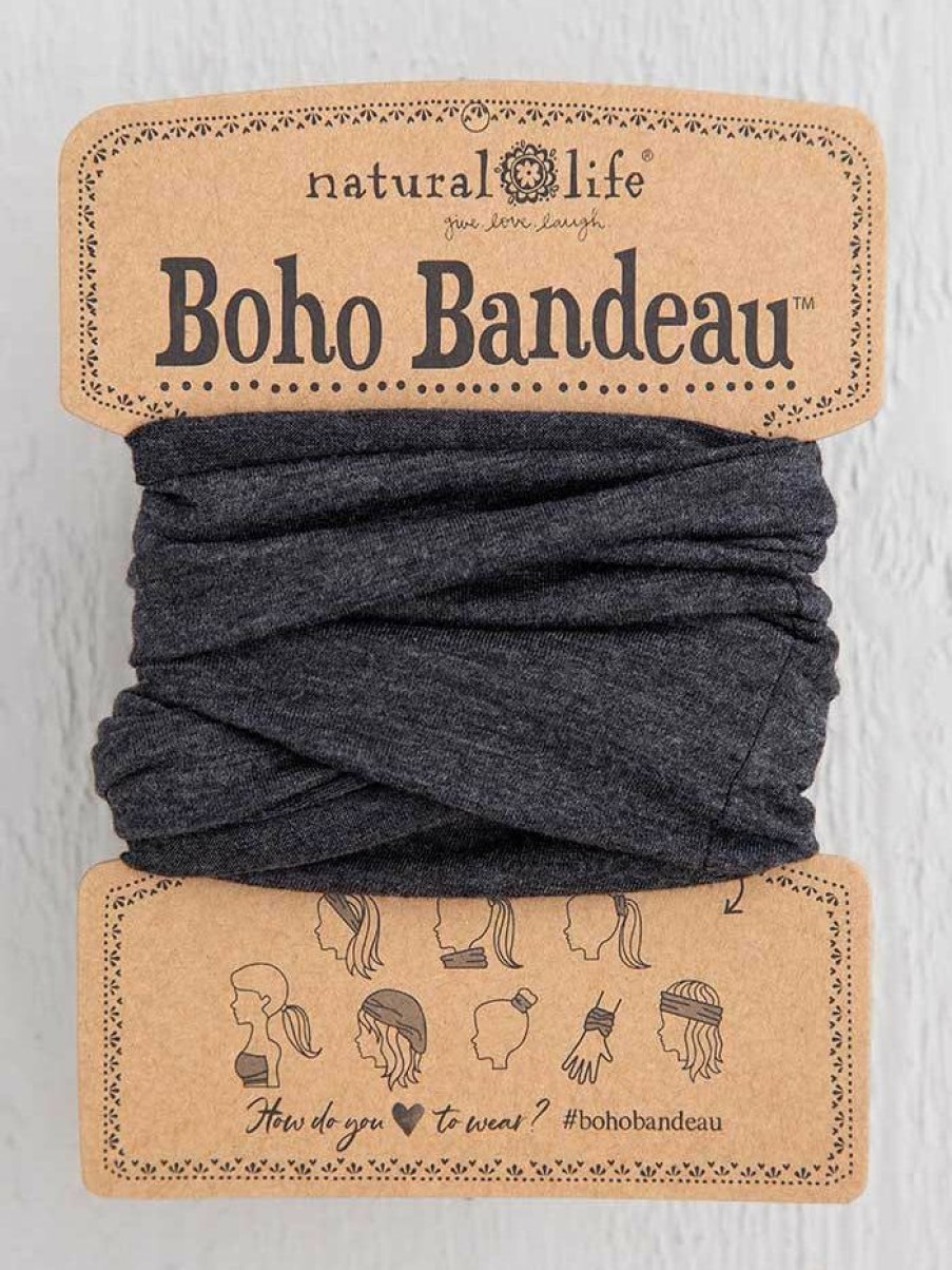 Gameday * | Promo Accessories Heather Charcoal Boho Bandeau Natural Life