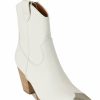 Shoes * | Cheap Ccocci Booties Dakota Western Ankle Bootie White