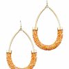 Gameday * | Discount Golden Stella Gameday Sparkling Half Tube Orange Teardrop Earrings