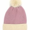 Gameday * | Coupon Fame Accessories Two Tone Knit Pom Pom Beanie