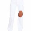 Clothing * | Hot Sale Vibrant Hey There Distressed Straight Leg Jeans Bottoms White