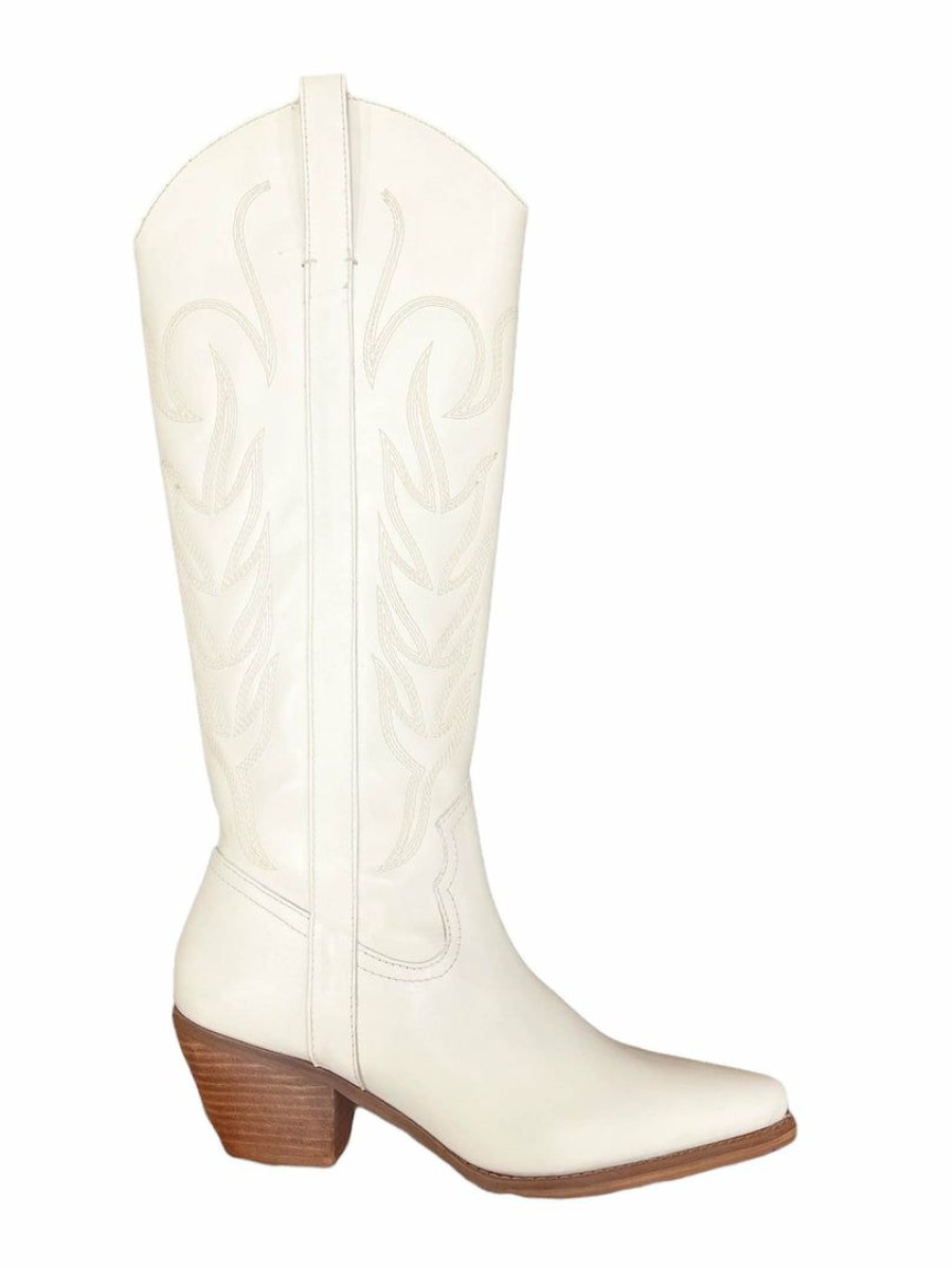 Shoes * | Buy Matisse Footwear Agency Western Boots Off White