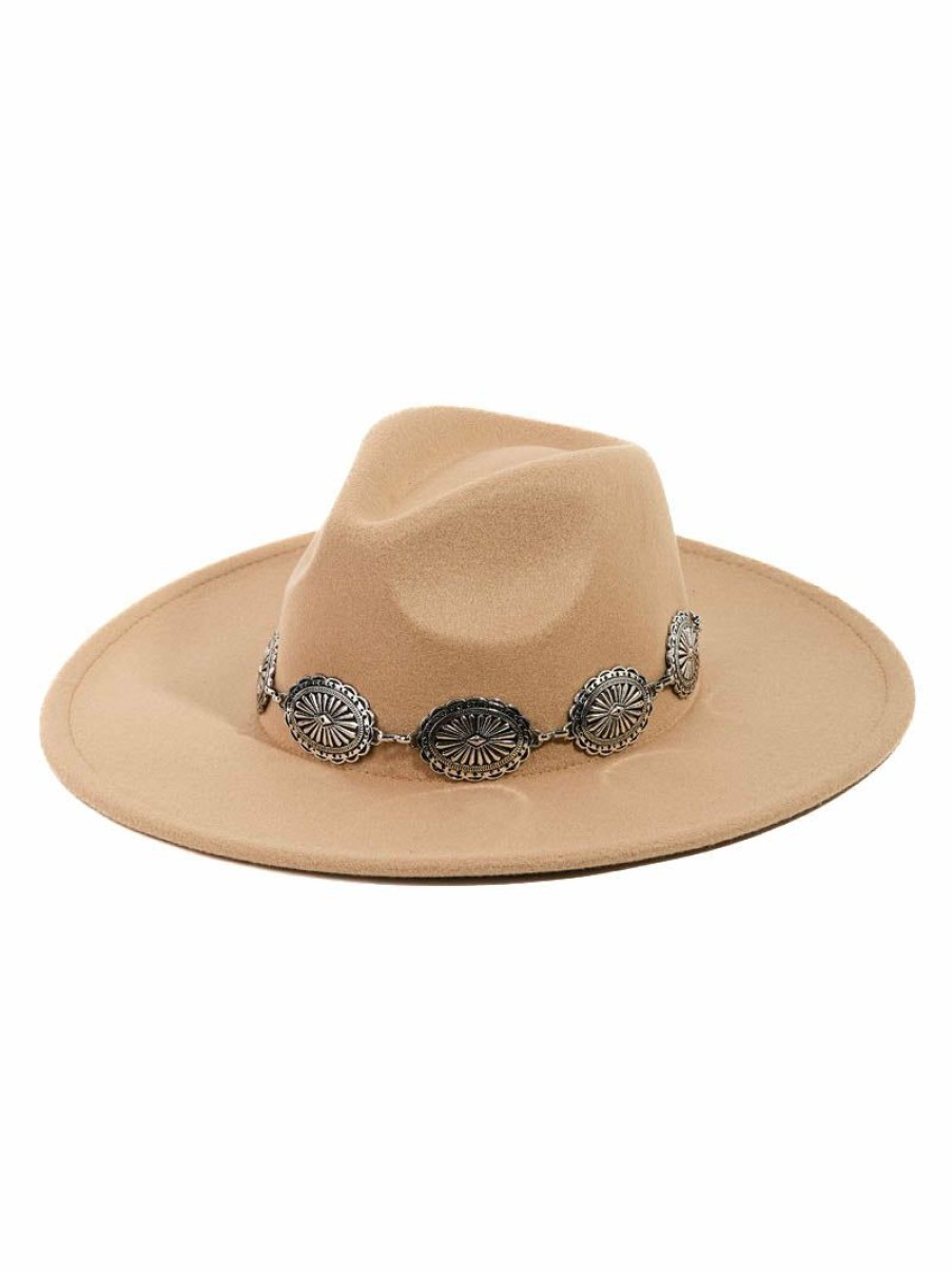 Gameday * | Best Deal Fame Accessories Oval Disc Chain Fedora Hat Hats