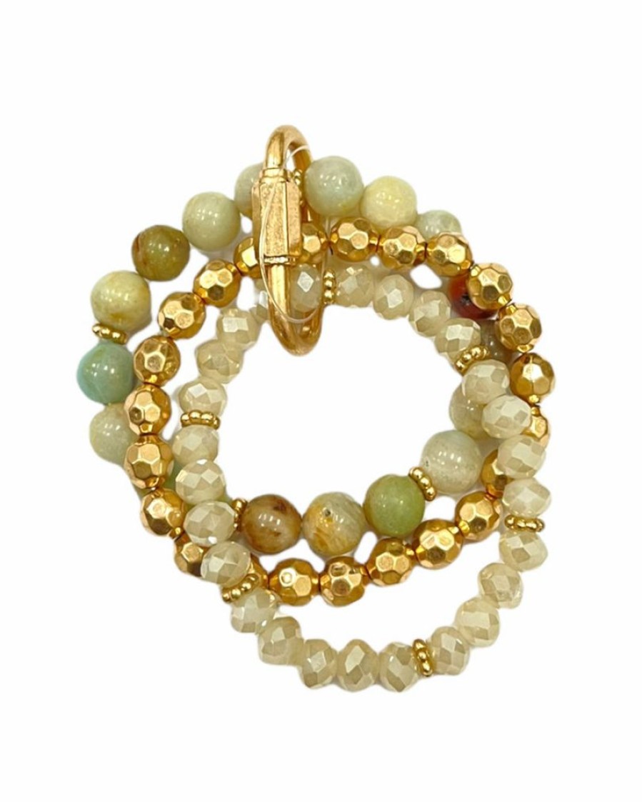 Gameday * | Discount Jewelry Leave You Hanging Beaded Stack Bracelet