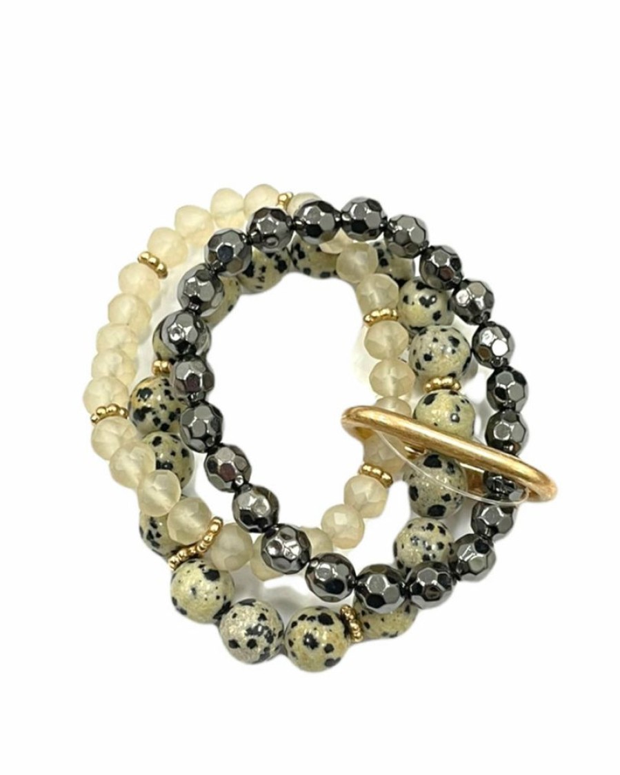 Gameday * | Discount Jewelry Leave You Hanging Beaded Stack Bracelet