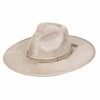 Gameday * | Deals Accessories Hats Wide Brim Taupe Fedora Fashion Hat