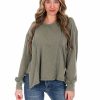 Curvy Girl * | Discount Apparel-Curvy Girl Curvy Daylight Mineral Washed Top