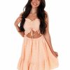 Gameday * | Budget Peach Love California Huddle Up Gingham Cut Out Mini Dress White/Orange