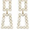 Gameday * | Best Deal Golden Stella 2 Square Crystal Linked Earrings