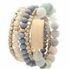 Gameday * | Cheapest Jewelry Multi Natural Stone Stretch Bracelet Set