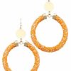 Gameday * | Top 10 Golden Stella Orange Sparkle Tube Dangle Earrings Jewelry