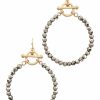 Gameday * | Best Reviews Of Jewelry Bead Circle Toggle Earrings