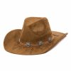 Gameday * | Best Deal Fame Accessories Hats Metallic Flower Charm Band Cowboy Hat