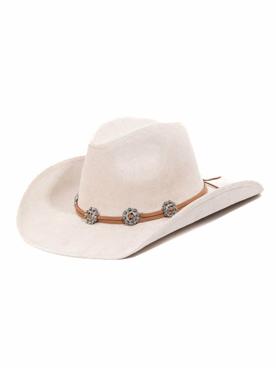 Gameday * | Best Deal Fame Accessories Hats Metallic Flower Charm Band Cowboy Hat