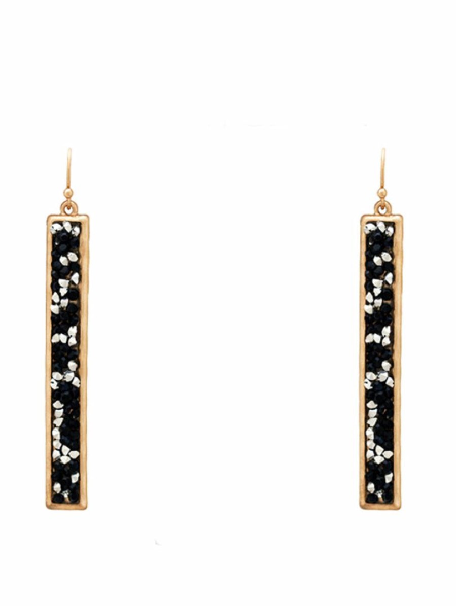 Gameday * | Brand New Rnk Glitter Stone Earrings