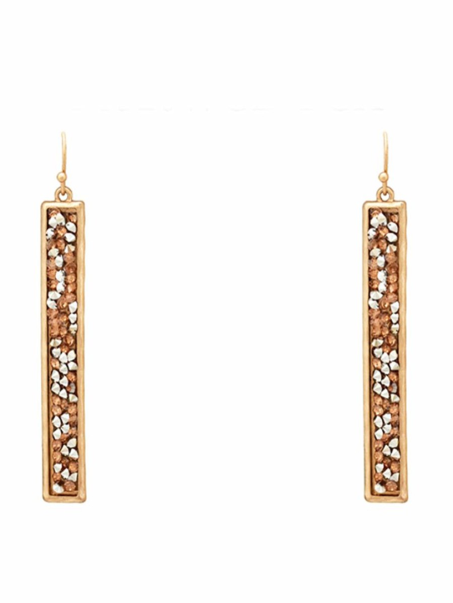 Gameday * | Brand New Rnk Glitter Stone Earrings