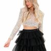 Clothing * | Top 10 Mable Bottoms Where You Belong Layered Tulle Mini Skirt Black