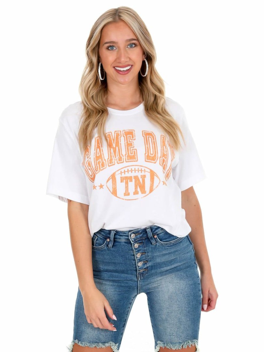 Gameday * | Best Sale Golden Rose Gameday Tn Tee Graphic Tees White