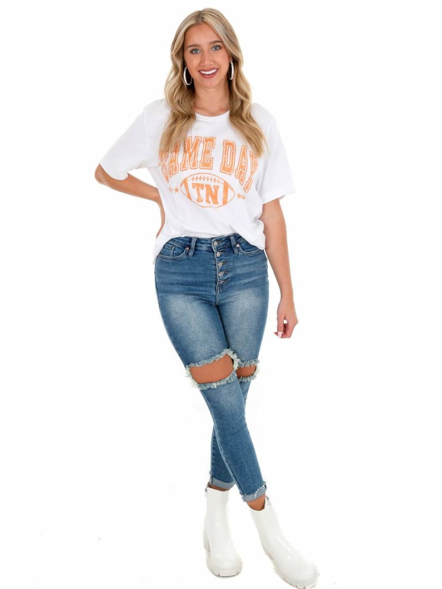 Gameday * | Best Sale Golden Rose Gameday Tn Tee Graphic Tees White