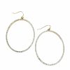 Gameday * | Coupon La Bien Aimee Oval Pave Stone Earrings