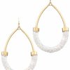 Gameday * | Flash Sale Golden Stella Gameday Sparkling Half Tube White Teardrop Earrings