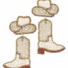 Gameday * | Discount Golden Stella Cowboy Hat & Boots Earrings