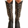 Shoes * | Coupon East Lion Corp Vaca Distress Tall Cowboy Boots Black