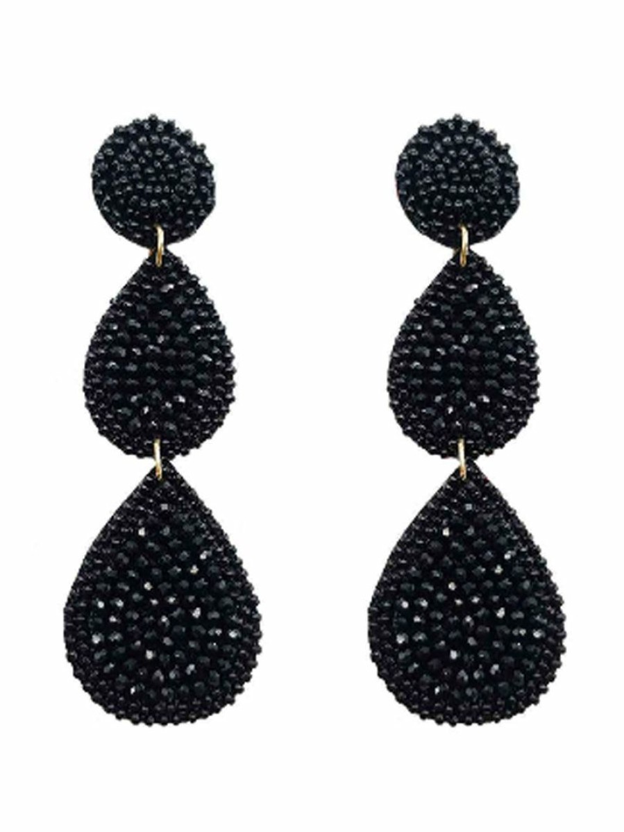 Gameday * | Best Pirce Treasure Import Glass Beaded 3 Drop Earrings