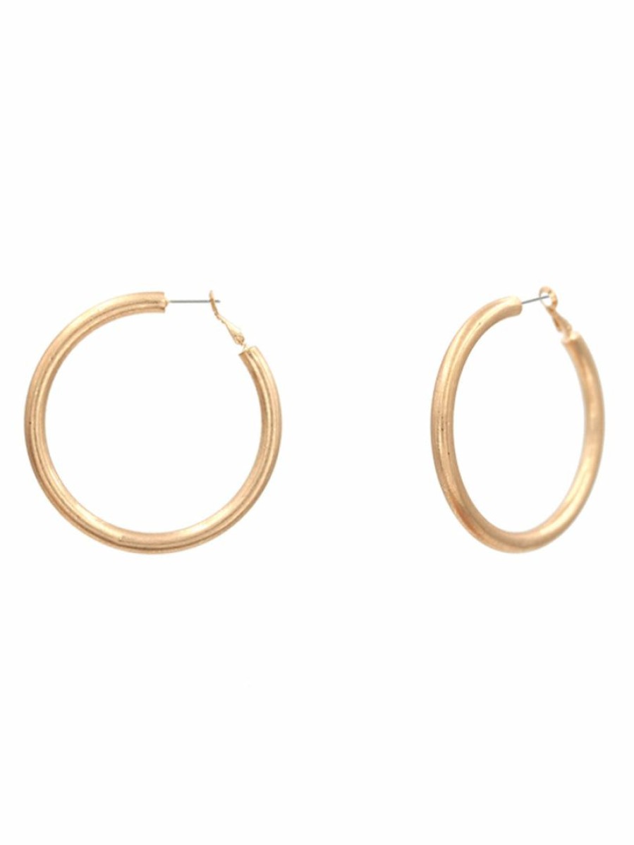 Gameday * | Best Sale Rnk Earrings 2.3 Inch Brass Hollow Hoop