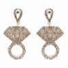 Gameday * | Deals Treasure Import Diamond Ring Seedbead Earrings