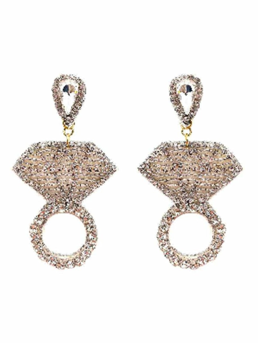 Gameday * | Deals Treasure Import Diamond Ring Seedbead Earrings