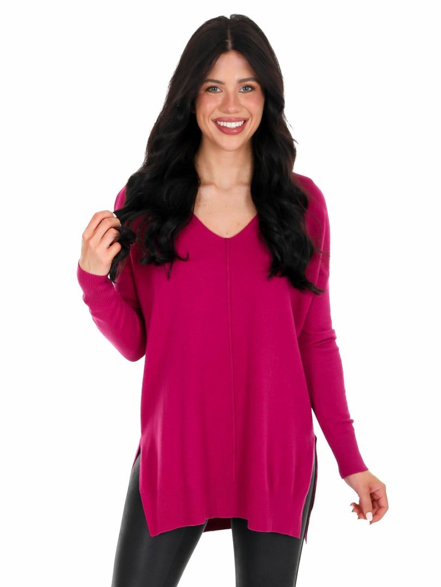 Clothing * | Promo Zenana Breaking Free V-Neck Sweater