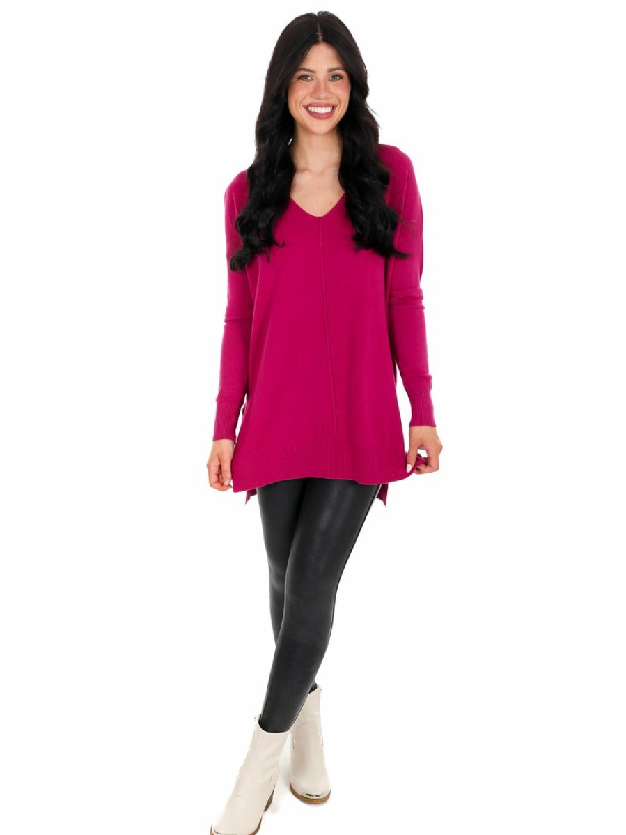 Clothing * | Promo Zenana Breaking Free V-Neck Sweater