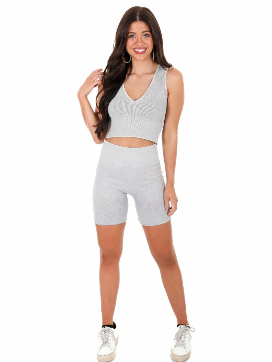 Jb Fit * | Best Pirce Nikibiki Bigger Picture Highwaist Biker Shorts Jb Fit Vintage Cool Grey