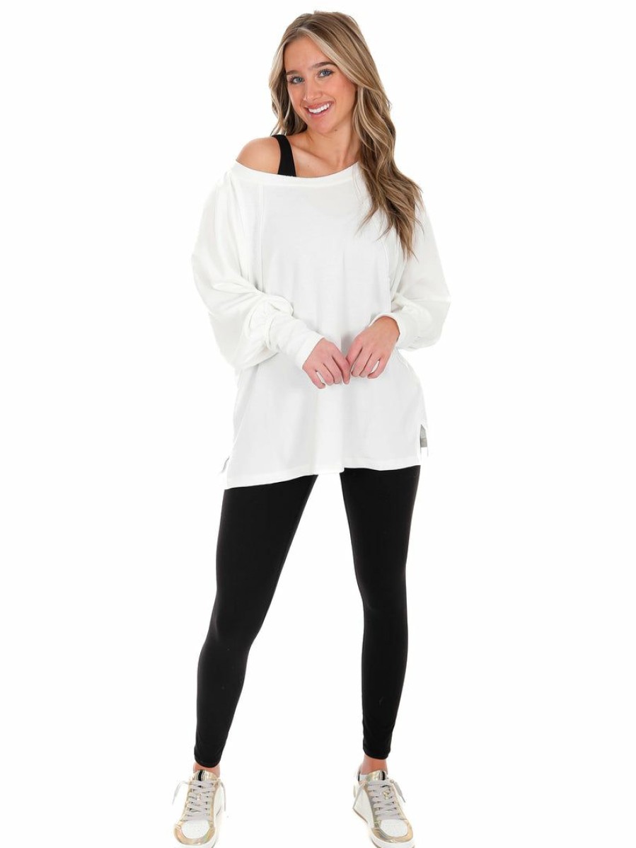 Clothing * | Top 10 Bucket List Truth Hurts Tunic Top Tops White