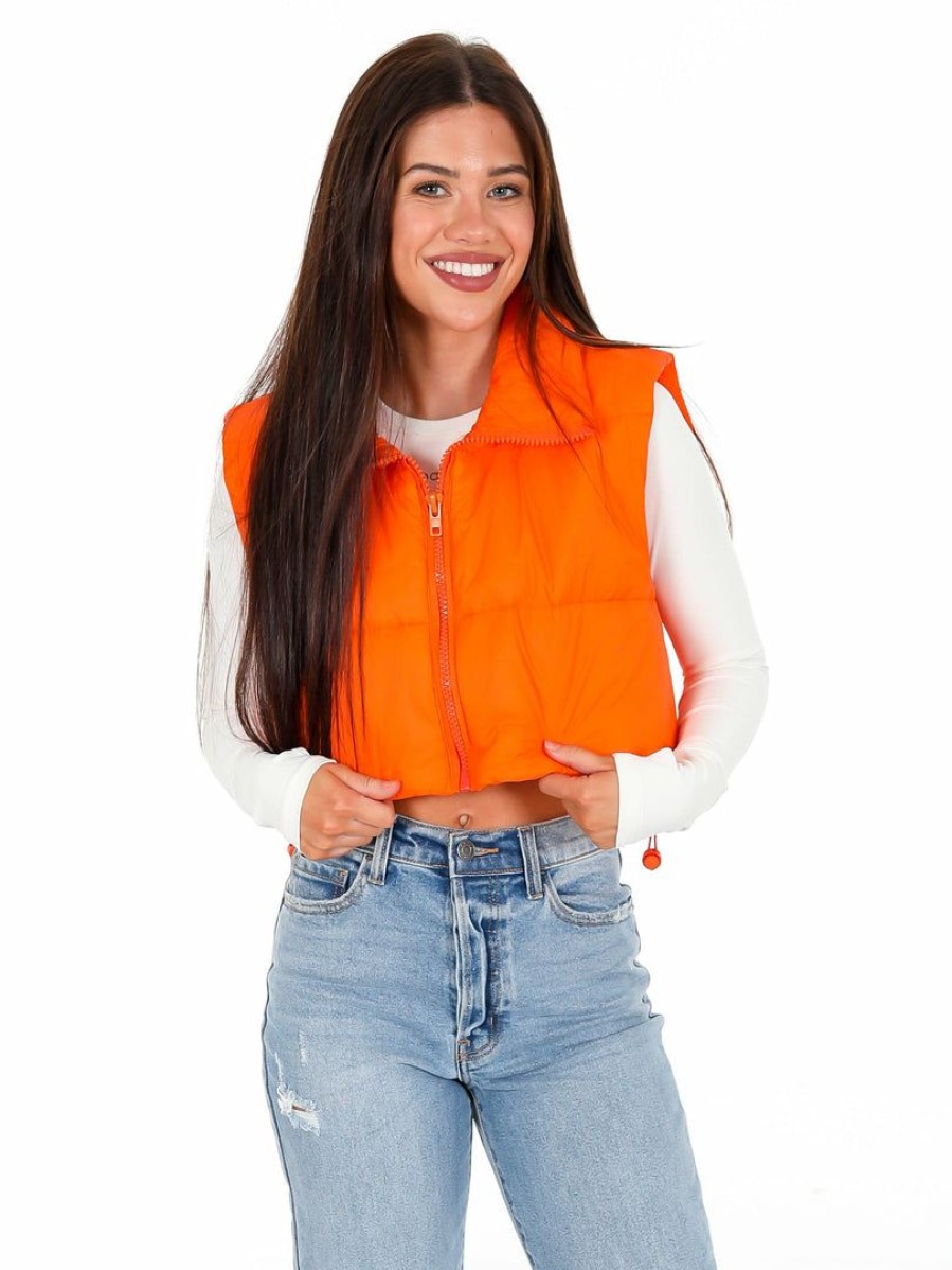 Gameday * | Brand New Better Be Apparel Run A Blitz Cropped Vest Orange