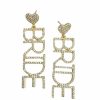 Gameday * | Coupon La Bien Aimee Bride Pave Stone Earrings