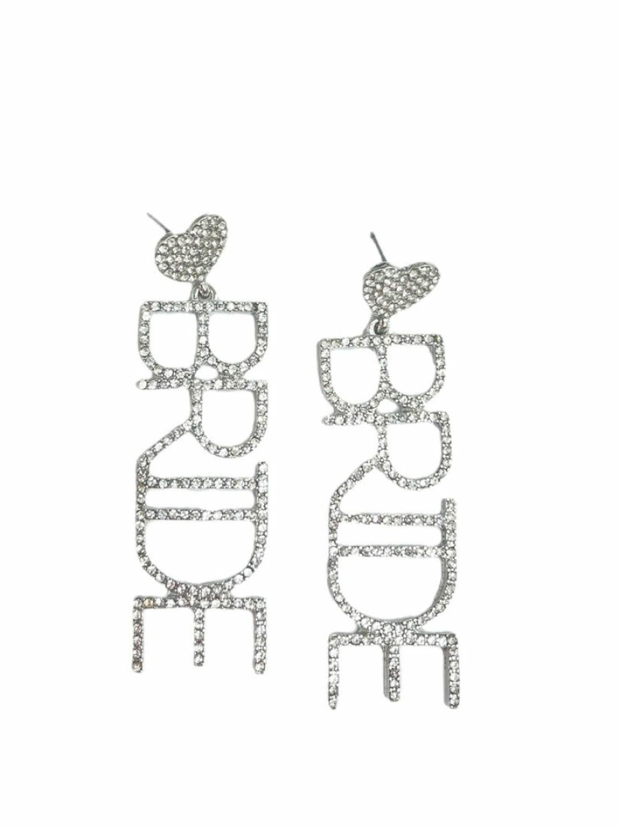 Gameday * | Coupon La Bien Aimee Bride Pave Stone Earrings