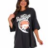 T-Shirts * | Best Pirce Livy Lu The Beach Boys Classic Puff Oversized Tee T-Shirts Black