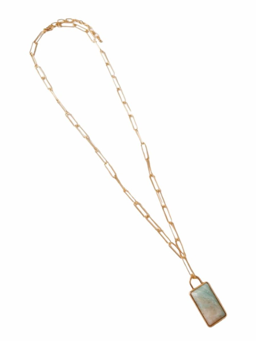 Gameday * | Top 10 Siete Stone Pendant Chain Necklace Necklaces