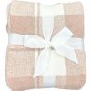 Gameday * | Outlet Josie'S Boutique Jumbo Plush Plaid Blanket December Steal Josie'S Blankets Beige & Ivory