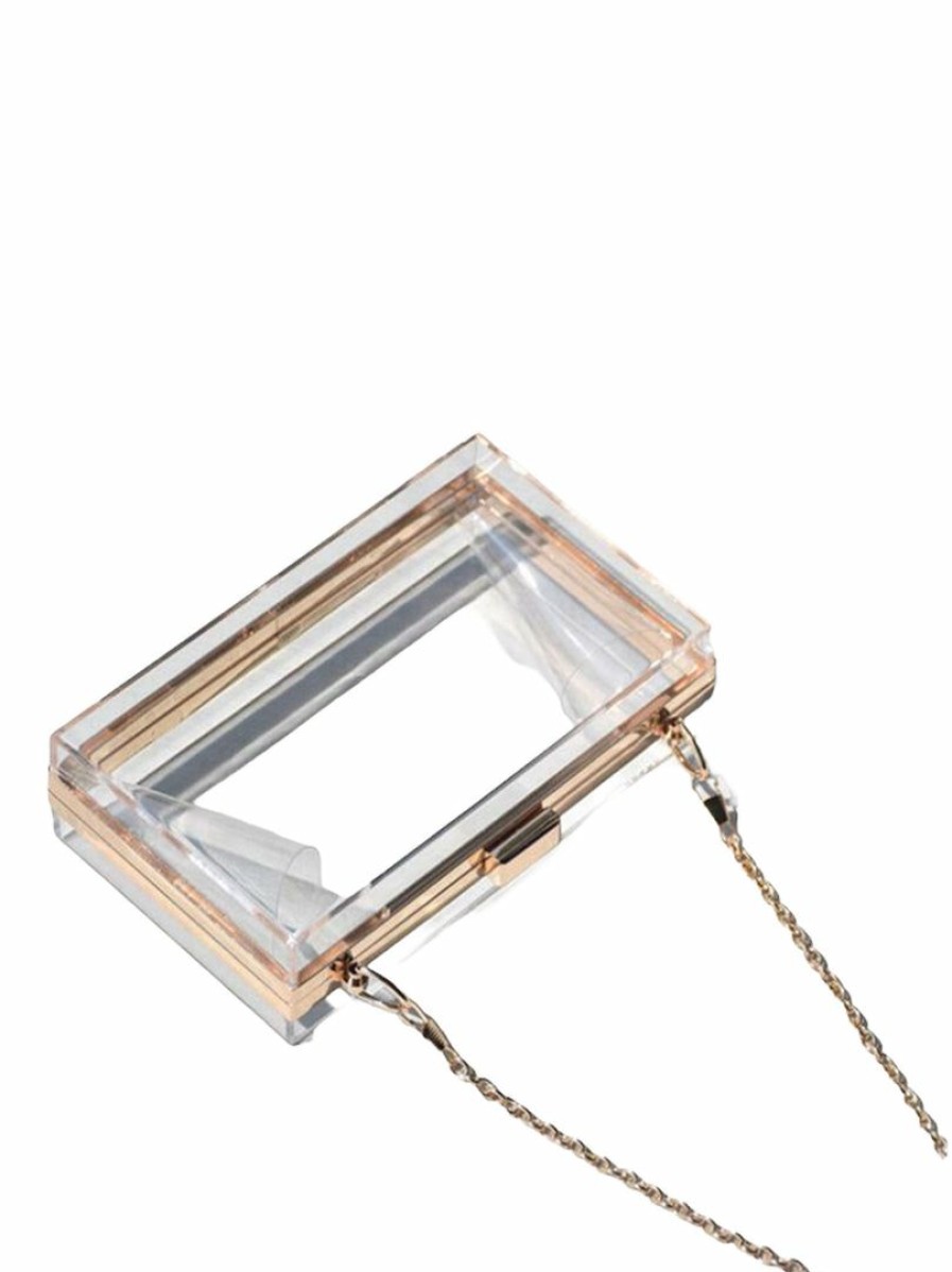 Gameday * | Outlet Josie'S Boutique Clear Box Clutch Handbag Accessories