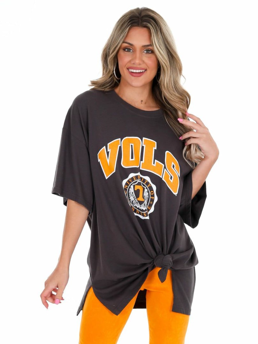 Gameday * | Brand New Pressbox Oversized Tee Collection Tennessee Winnie Oversized Tee Black