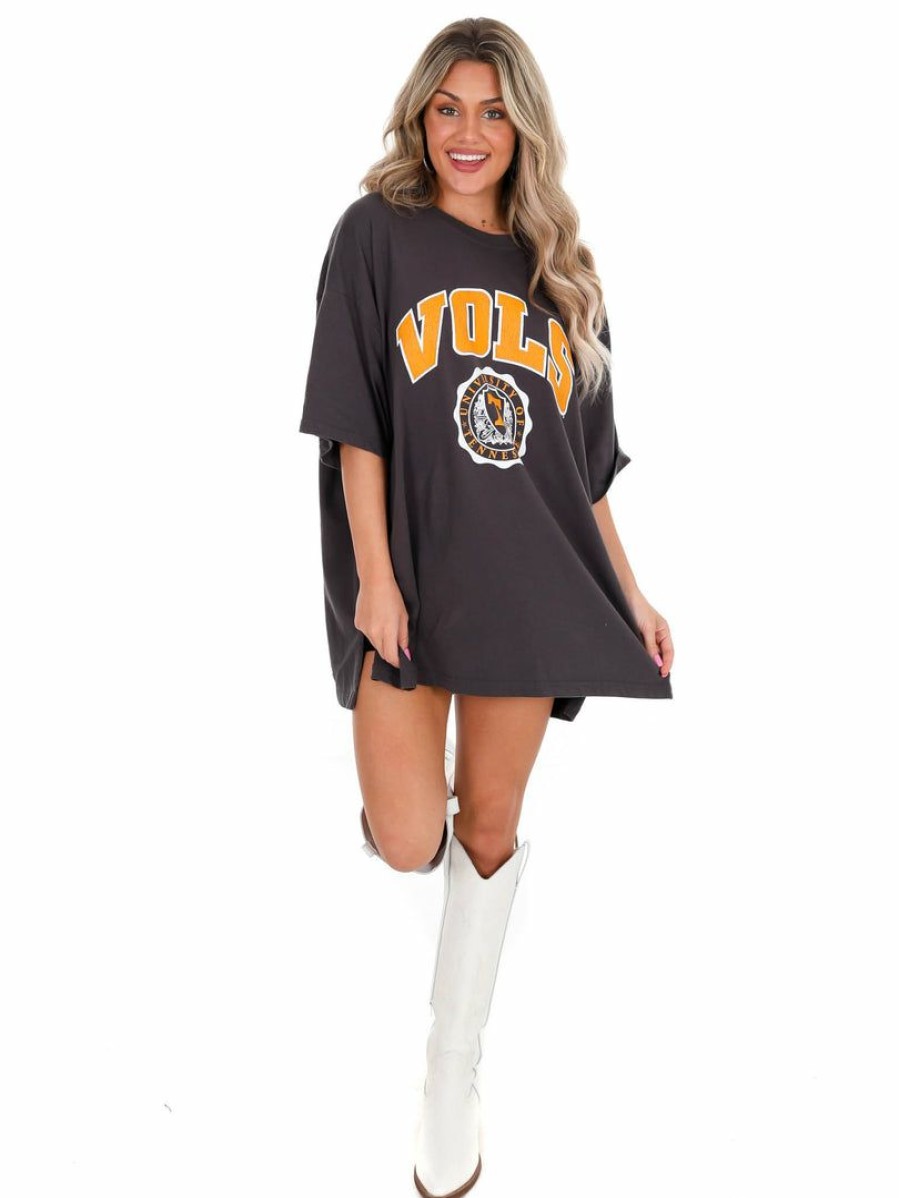 Gameday * | Brand New Pressbox Oversized Tee Collection Tennessee Winnie Oversized Tee Black