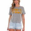 Gameday * | Deals Pressbox Tennessee Everest Crop Top Heather Grey