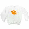 Gameday * | Outlet Josie'S Boutique Chenille Patch Football Time Pullover Apparel White