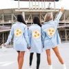 Gameday * | Wholesale Love Tree Chenille Tri-Star Denim Jacket Apparel Light Blue