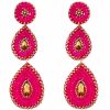 Gameday * | Coupon Treasure Import Stunning Glass Seedbead 3 Teardrop Earrings