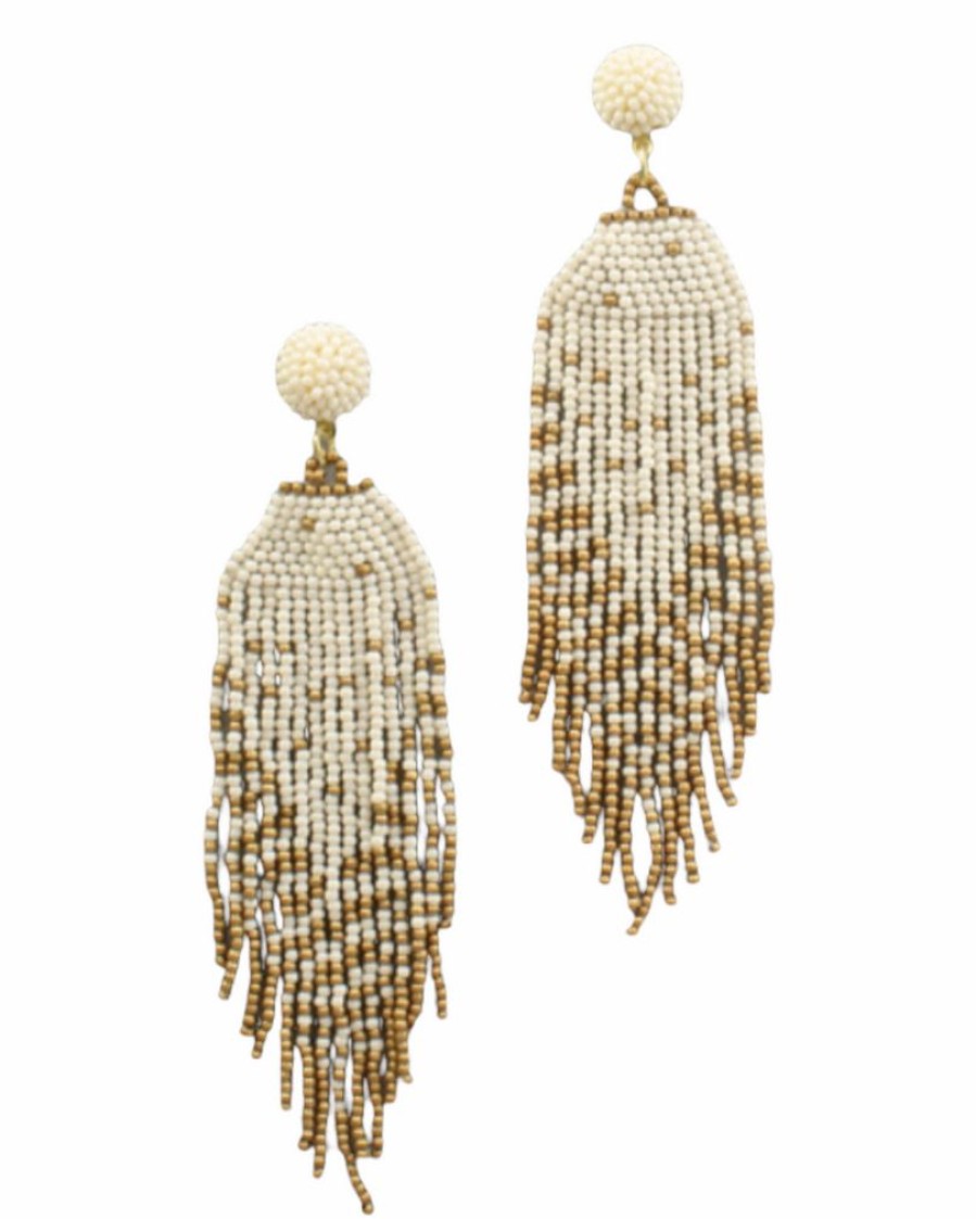 Gameday * | Best Sale Jewelry Twotone Bead Tassel Earrings